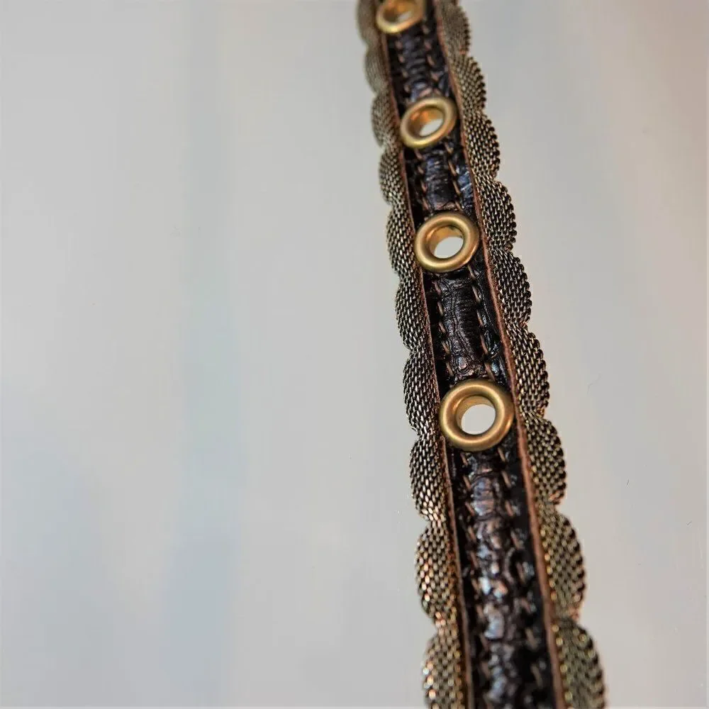 Fashion Dress Belt Mesh And Leather Skinny